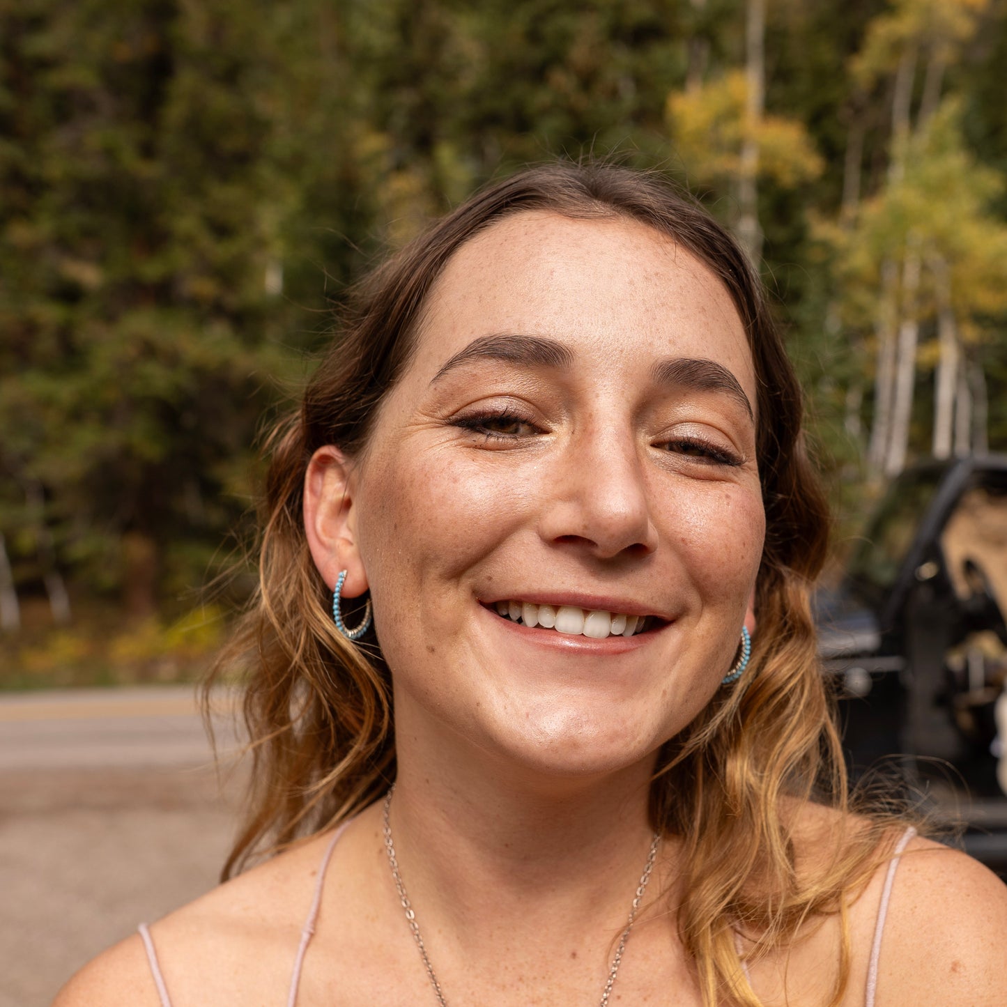 Turquoise hoop earrings