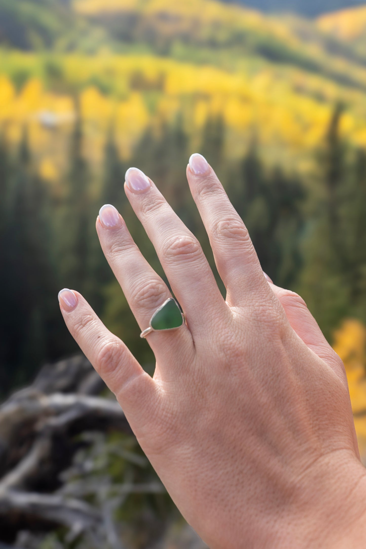 Green Seaglass Ring