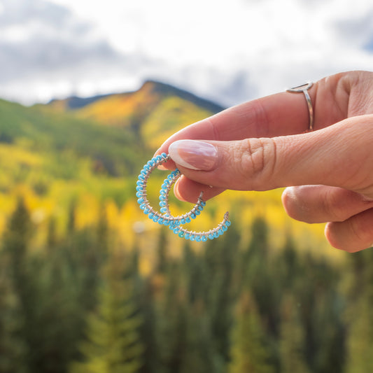 Turquoise hoop earrings